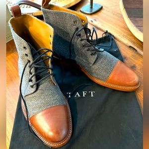 Like New! Handmade in Spain.  Leather/Flannnel men’s boots